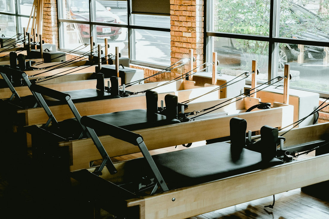 Pilates workout on a reformer